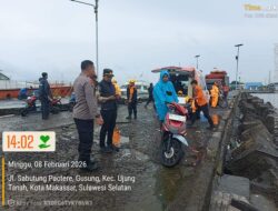 Polri Bersama Tim Gabungan Lakukan Pencarian Nelayan Hilang di Perairan Tallo Makassar