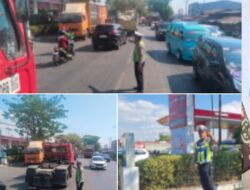 Satlantas Polres Maros Berjibaku di Tengah Terik Matahari, Urai Antrean SPBU