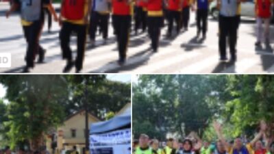 Jaga Kebugaran dan Kesiapan Tugas, Ratusan Personel Polres Maros Ikuti Kesamaptaan Jasmani Berkala