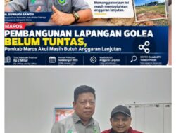 Kadisparpora Maros bersama Ketua Tim Pengawas REPRO maros ,Membahas Tindak lanjut lapangan gollae kedepannya